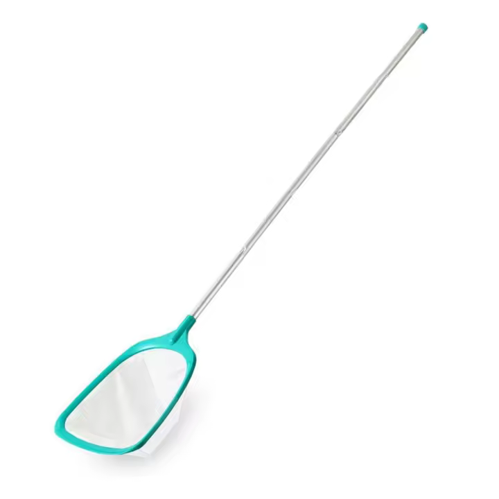 Red de limpieza para piscinas, poste de tres secciones, diseño de mango largo, conveniente para limpieza de piscinas, recogedor de hojas extraíble - 1