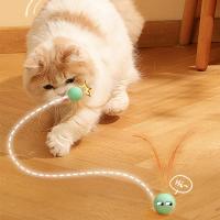 Juguete Interactivo para Gatos Bola Elástica Colorida con Pluma Diversión Interior para Tu Gato - details 2