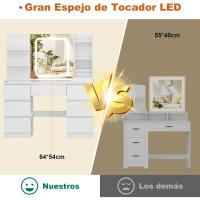 3 Tonos, Brillo Ajustable, Morno con 4 Estantes y 7 Cajones, Blanco con 3 Compartimentos Abiertos - details 5
