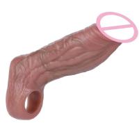 Empaque privado Sexy SXXY Funda realista de silicona suave Extensor de consolador Aumento Retraso de la eyaculación Condón reutilizable Hombres Coqueteando Juguetes sexuales - details 8