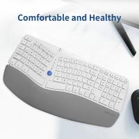 Teclado dividido ergonómico inalámbrico GM901D, reposamanos suave con batería AAA, 2,4G, USB y BT (+ BT1 BT2), para Windows y Mac - details 0