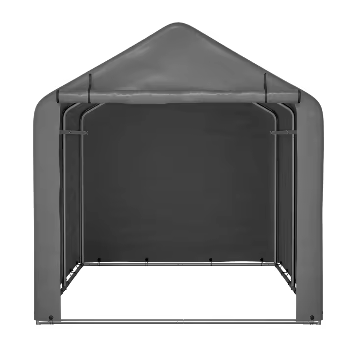 Grauer Fahrrad-Garage / Werkzeugschuppen 160x220x165 cm con Rolltor - Material PE impermeable - 1