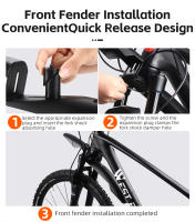 WEST BIKING-guardabarros para bicicleta de montaña, guardabarros ancho de liberación rápida para rueda de 26 a 29 pulgadas, Protector para ciclismo, accesorios para bicicleta - details 10
