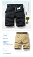 Pantalones cortos de herramientas de algodón para hombre, pantalones casuales sueltos Retro, Verano - details 1
