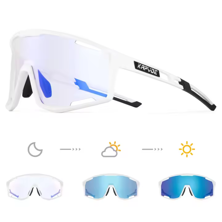 Kapvoe-gafas de sol fotocromáticas rojas para ciclismo, lentes fotocromáticas azules para ciclismo de montaña, deportivas, para hombre - 1