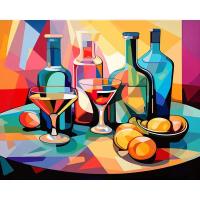 Cuadro de Numero de Pintura Ruopoty con Frutas y Cerveza 40X50CM en Marco para Decoración del Hogar y Regalo DIY Moderno Abstracto en Lienzo con Pintura de Propileno - details 0