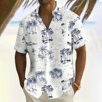 Camisa de manga corta para hombre, Tops informales de viento de playa de verano para exteriores, camisa con estampado de paisaje, ropa de gran tamaño para hombre - details 4