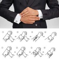 Gemelos para camisa francesa para hombre, material de cobre, marca de moda, ahuecados, nudo cruzado, joyería al por mayor - details 0