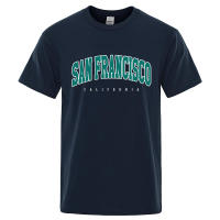 Camiseta holgada de algodón para hombre, ropa con letras de la ciudad de San Petersburgo, California, EE. UU., de gran tamaño, a la moda, de verano, Tops holgados informales - details 10