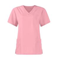 Uniforme de enfermera de color sólido para mujer, traje de pantalones de manga corta con cuello en V de tela de secado rápido, uniforme de enfermería con múltiples bolsillos - details 43