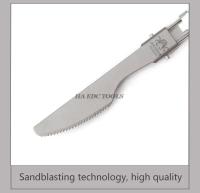 Juego de villa de titanio, cuchillo plegable, tenedor, cuchara para cocinar al aire libre, senderismo, picnic, suministros para acampar, equipo Bushcraft - details 2