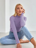 Women autumn winter solid knitted pullovers basic slim sweater undershirt - details 21