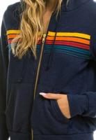 Nuevas sudaderas con capucha con cremallera Aviator Nation para mujer, jersey holgado de manga larga con 5 rayas de arcoíris - details 14