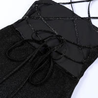 Falda Corta con Abrigo de Cadera Vestido sin Espalda con Tirantes Finos en la Cintura - details 19