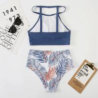 Bikini Sexy para mujer, traje de baño de cuello alto, traje de baño femenino de dos piezas, conjunto de Bikinis de cintura alta, ropa de playa para traje de baño 2024 - details 13