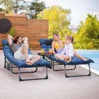 Taburete de Playa Plegable con Almohada 190x68x31cm 4 Posiciones Ajustables Carga de 300lbs - details 7