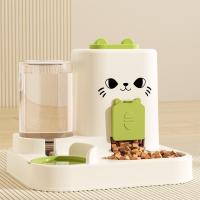 Máquina de alimentación de comida para gatos 2 en 1, dispensador de agua para mascotas con separación en seco y húmedo a prueba de fugas, desmontable con fuente de agua - details 2