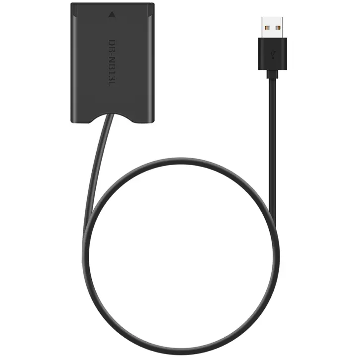 Batería ficticia de NB-13L con adaptador de corriente de USB-A, acoplador de CC para Canon G7X2, G7X3, G5X2, G9X2, G1X3, G5X, G9X, SX620, SX720, SX730 HS - 1