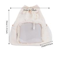 Mochila con cordón de nailon transparente a la moda, mochila informal Ita con insignia dulce, mochila escolar ligera Harajuku Y2k para senderismo - details 1