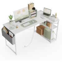 Escritorio de Escinera con Regleta Diseño Ergonómico 120 x 70 cm Ideal para Ordenador, Juegos, Estudios - details 0