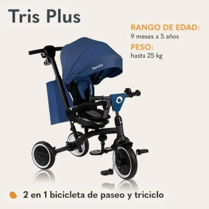 Bicicleta 2 en 1 para Niños de 25kg Triciclo y Carrito con Asiento Ajustable de 3 Niveles - 1