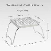Parrilla de camping portátil de acero inoxidable, hoguera plegable multifuncional, soporte de gas, soporte para estufa de leña al aire libre - details 8