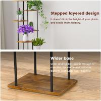 Estantería de Madera y Metal de 131cm Soporte para Múltiples Macetas Adecuado para Interior y Exterior Negro - details 16