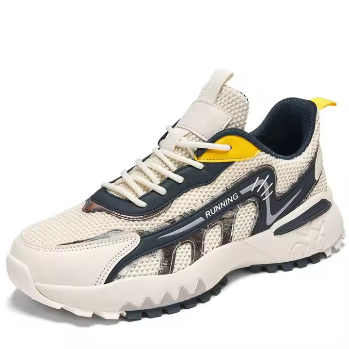 Logo al aire libre moda malla transpirable casual cuero reflectante zapatos para correr deportes de los hombres - 1