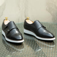 Moda hecha a mano de alta gama casual Munch zapatos de negocios de cuero de vaca. - details 10