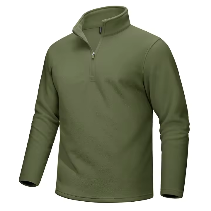 MAGCOMSEN Suéteres de lana para hombre Otoño Invierno Media cremallera Cuello alto Cálido Jersey de manga larga Tops casuales para entrenamiento al aire libre - 1