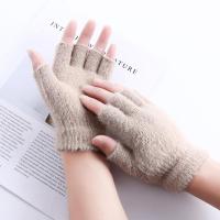 Guantes cálidos y suaves para hombre y mujer, manoplas coreanas de piel sintética, accesorios de mano cálidos, guantes de felpa, guantes de medio dedo - details 9