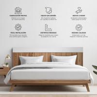 Cabecera de cama de madera para pared. Cabecera de Tablas, Superior Horizontal Blanca. Estilo Vintage, para Camas de 150 cm - details 5
