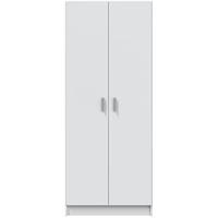 Armario Multiusos, Escobero 2 Puertas 3 Estantes, 180x73x37 (AltoxAnchoxFondo - en cm), Color Blanco - details 5