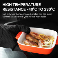 Walfos-guantes largos de silicona para cocina, manoplas resistentes al calor para asar al horno, microondas, 1 unidad - details 2
