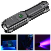 linterna a pilas/linternas con pilasLinterna UV portátil de 395nm, recargable por USB, luz negra ultravioleta, Detector de orina de mascotas para detección de orina de mascotas, curado de resina - details 2