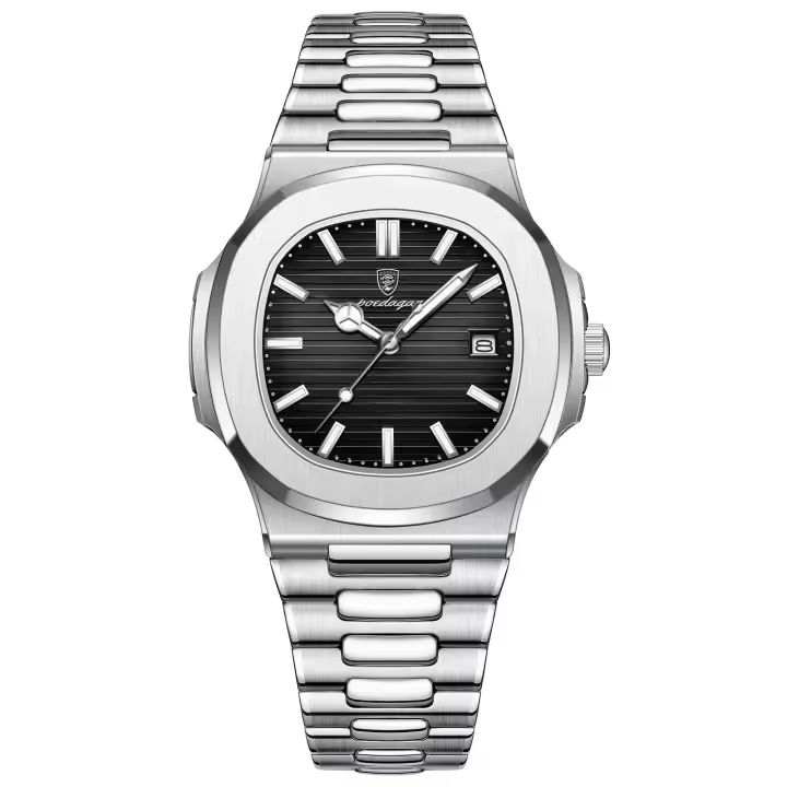 POEDAGAR Nuevo impermeable ultra delgado para hombre reloj calendario reloj de cuarzo - 1