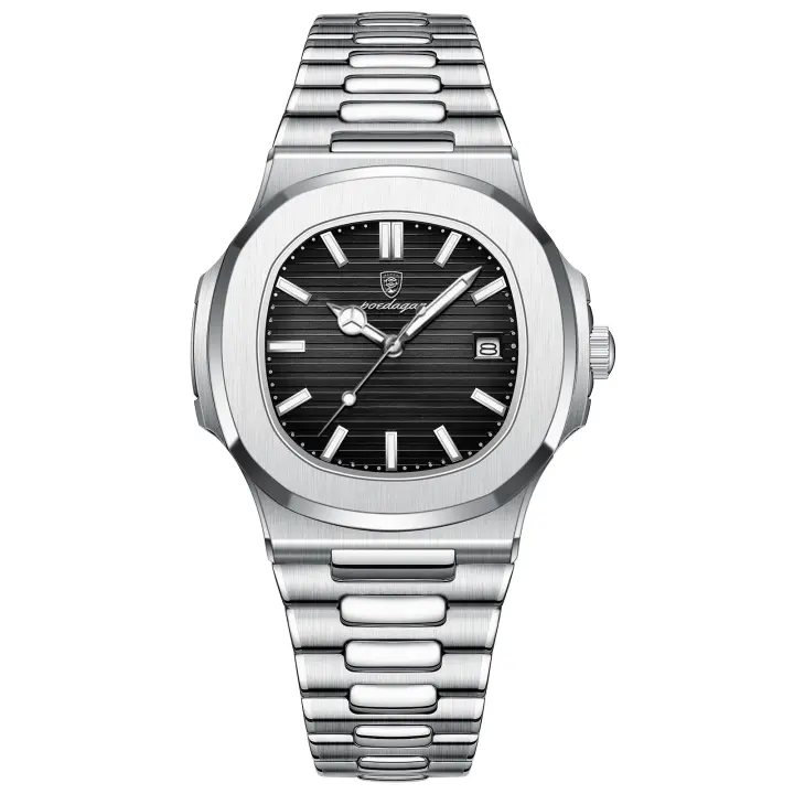 POEDAGAR Nuevo impermeable ultra delgado para hombre reloj calendario reloj de cuarzo - 1