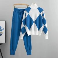 Conjunto de 2 Piezas de Punto para Mujer Jersey Grueso Informal Musulmán, Top y Pantalón de Punto - details 5