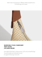 Bolso bandolera retro de un solo hombro, nueva bolsa tejida de hierba estilo casual para vacaciones, bolso de playa simple tipo bandolera. - details 12