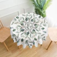 Mantel hule redondo, hojas verdes, impermeable, antimanchas, pvc, 152cm Uso interior y exterior - details 1