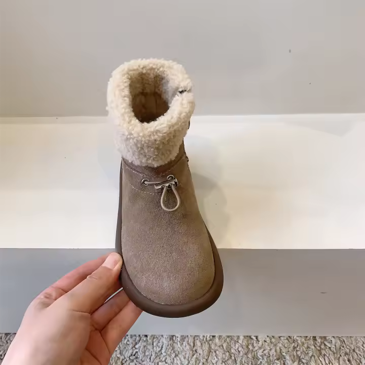 Compañeros de clase Niños Botas peludas para niños Botas cortas Zapatos cálidos de lana para bebés - 1