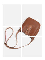 Bolso bandolera pequeño de cuero suave, bolso de hombro tipo cubo para mujer, novedad de primavera. - details 1
