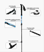 Palos de Senderismo Nórdicos de Fibra de Carbono 2Pcs Ajustables y Telescópicos Ultraligero para Camping y Excursionismo - details 1