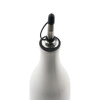 Botella dispensadora de aceite de oliva de cerámica para reducir la oxidación, vinagrera de aceite opaco de diseño moderno vacío con etiquetas adhesivas, embudo - details 7