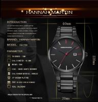 Premium lujo 2018 cuarzo creativo Vogue rojo y negro banda de acero inoxidable hombres de negocios relojes de primeras marcas De Luxo impermeable Dropshipping - details 3