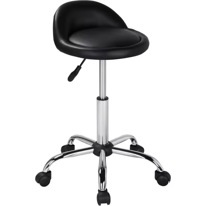 2pcs Taburetes de Salón Giratorio Ajustable en Altura Sillas con Ruedas 59-70 cm - 1