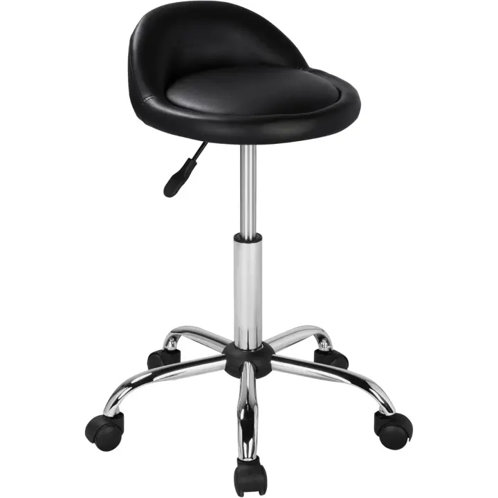 2pcs Taburetes de Salón Giratorio Ajustable en Altura Sillas con Ruedas 59-70 cm - 1