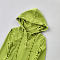 Sudadera Deportiva con Capucha Top Corto Ajustado Hilo Seco Moda de Yoga y Correr - details 4