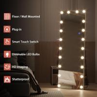 153x50cm Espejo de pie Grande, Espejo de Cuerpo Entero Pared Rectangular, Espejo Cuerpo Entero Pared LED, Espejo Pared vestidor, Dormitorio, Negro - details 12