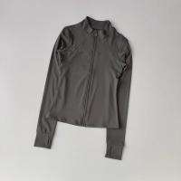 Traje de Yoga de Alta Gama Collar Alto Deportivo Abrigo Largo A prueba de viento para Correr y Entrenar Camisetas y Topes de China - details 6